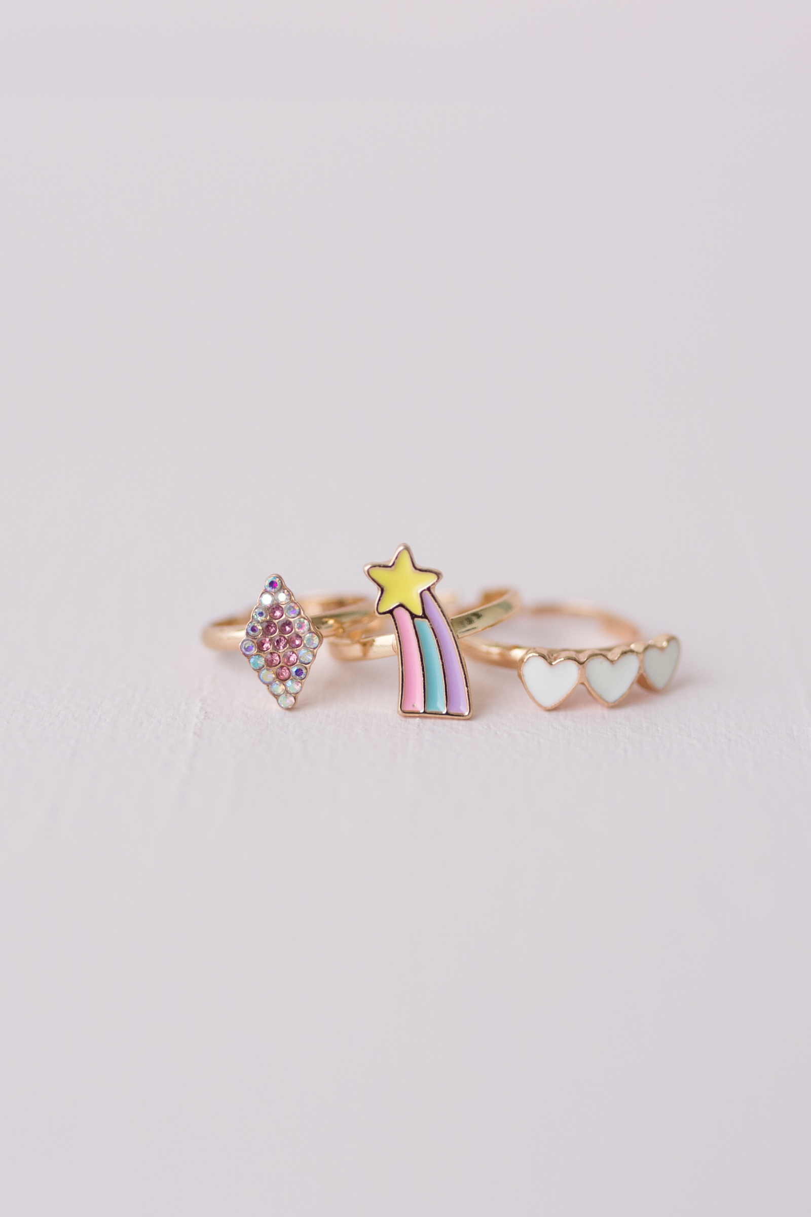 Boutique Heart Star Rings (3 pcs)