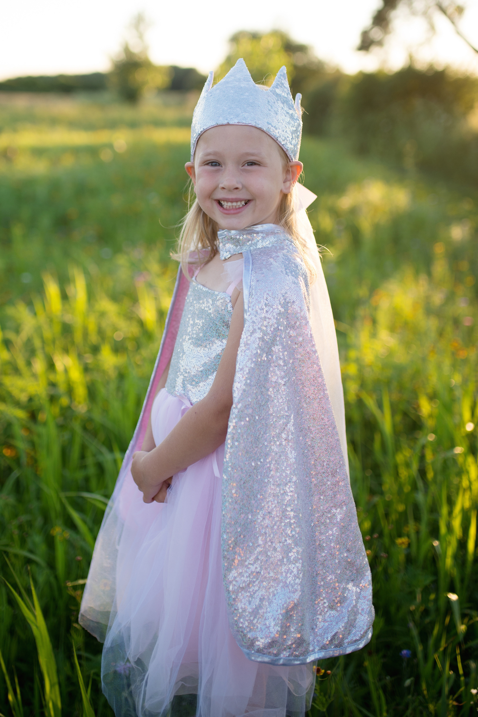 Silver Sequins Reversible Cape