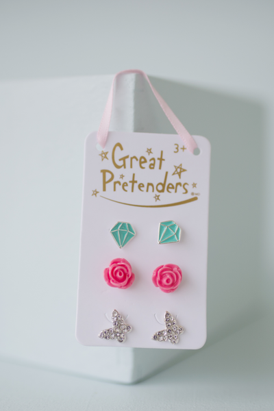 Great Pretenders Boutique Rose Schmuck-Set – 3 Ringe & 1 Paar Ohrringe Für Mädchen