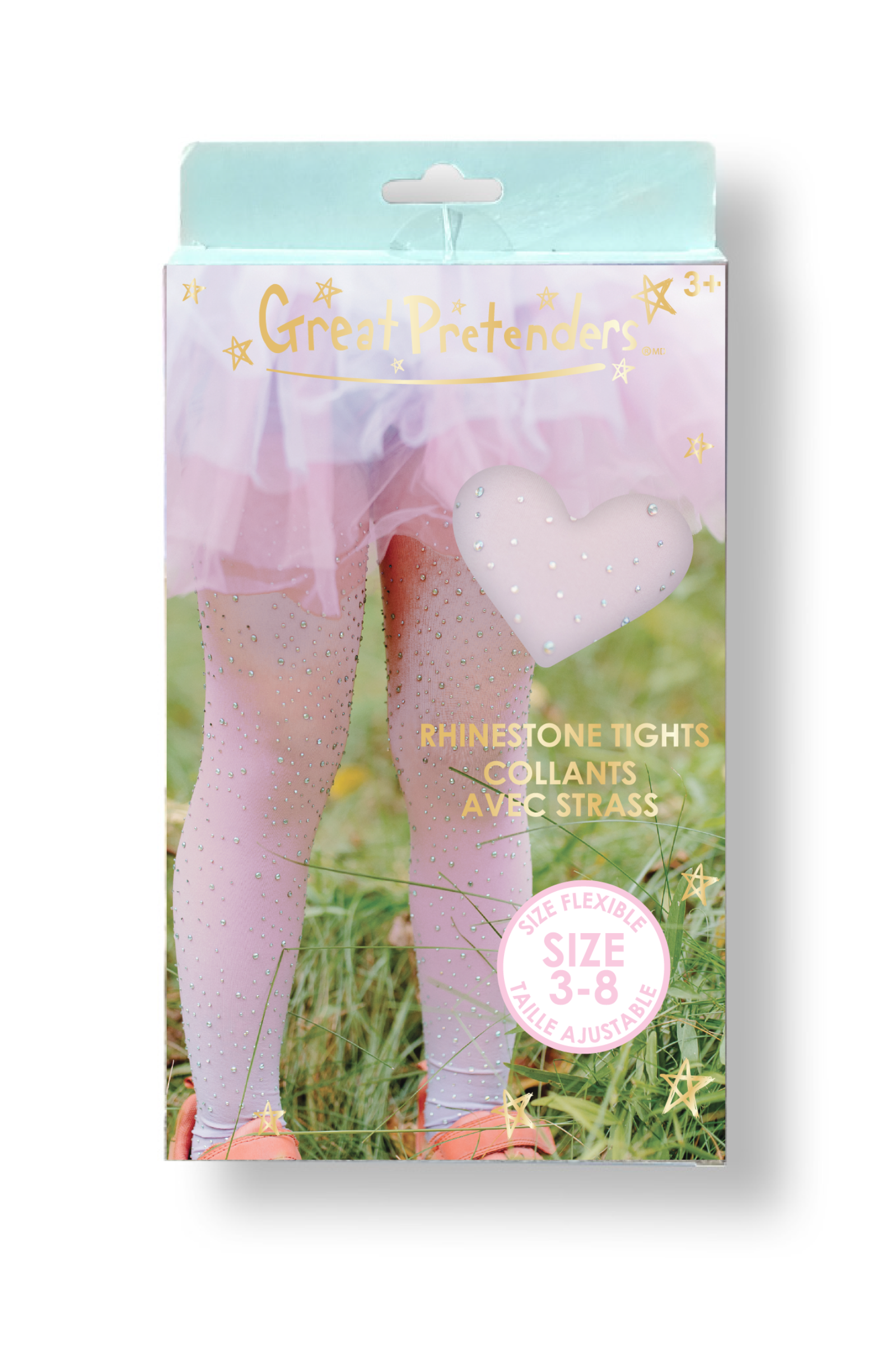 Rhinestone Tights Ombre Lilac/Pink/Blue