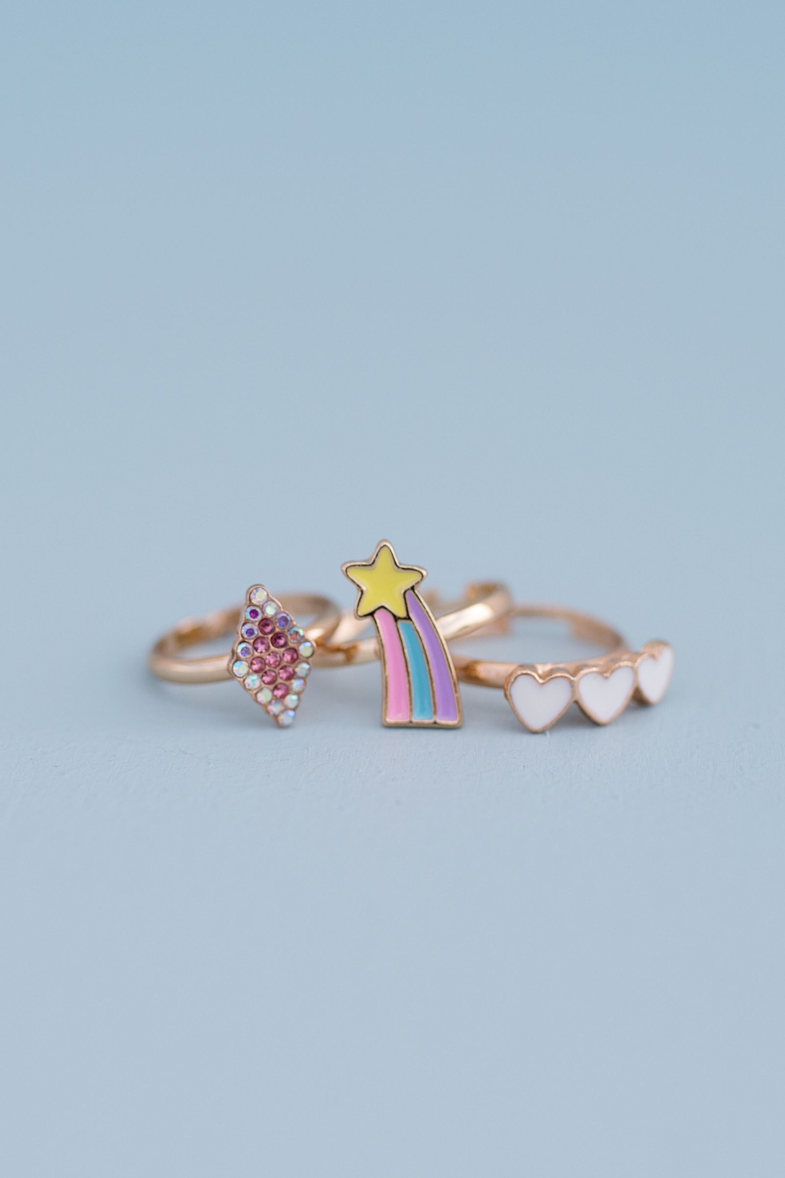 Boutique Heart Star Rings (3 pcs)