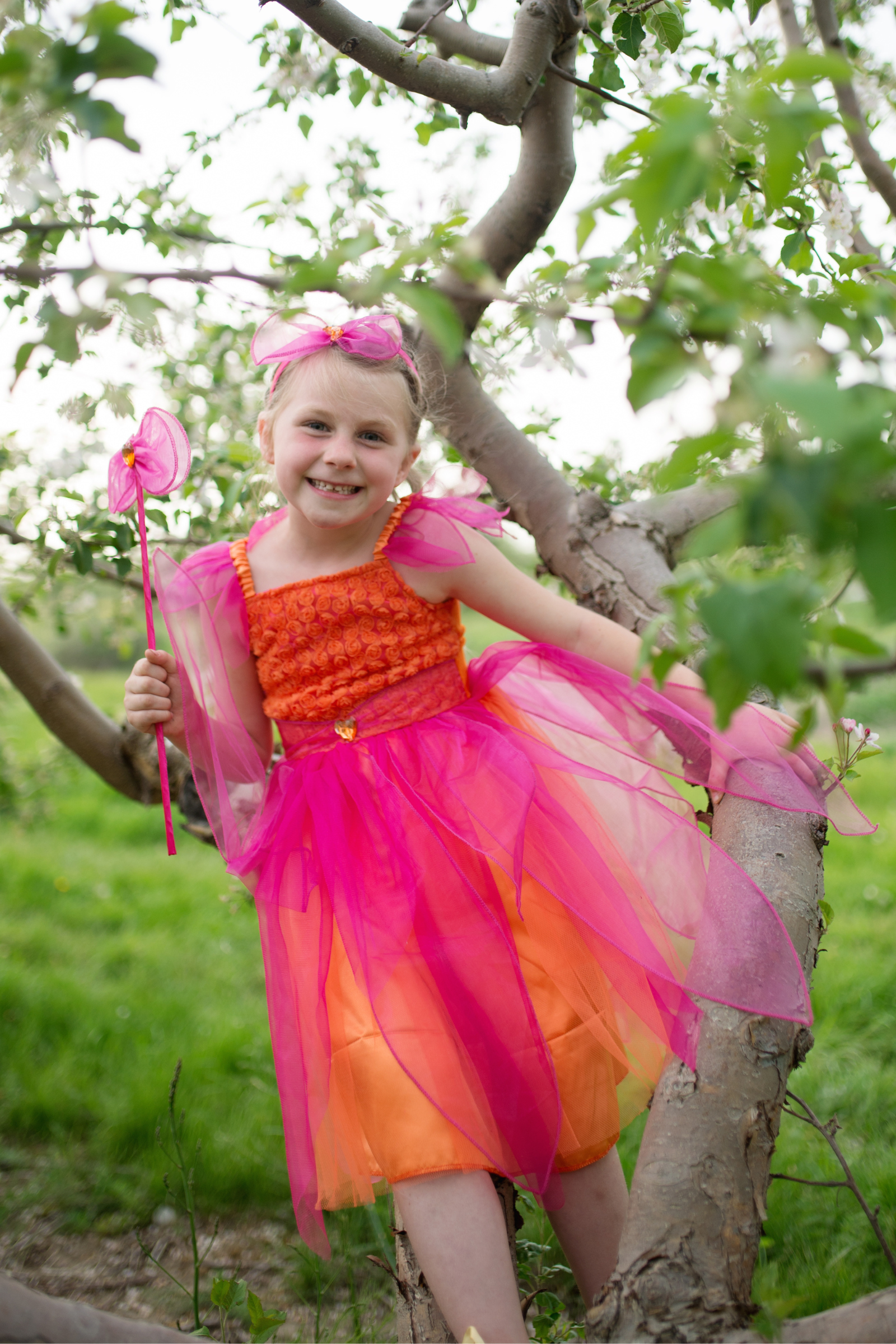 Sunset Flower Fairy with Wand & Halo