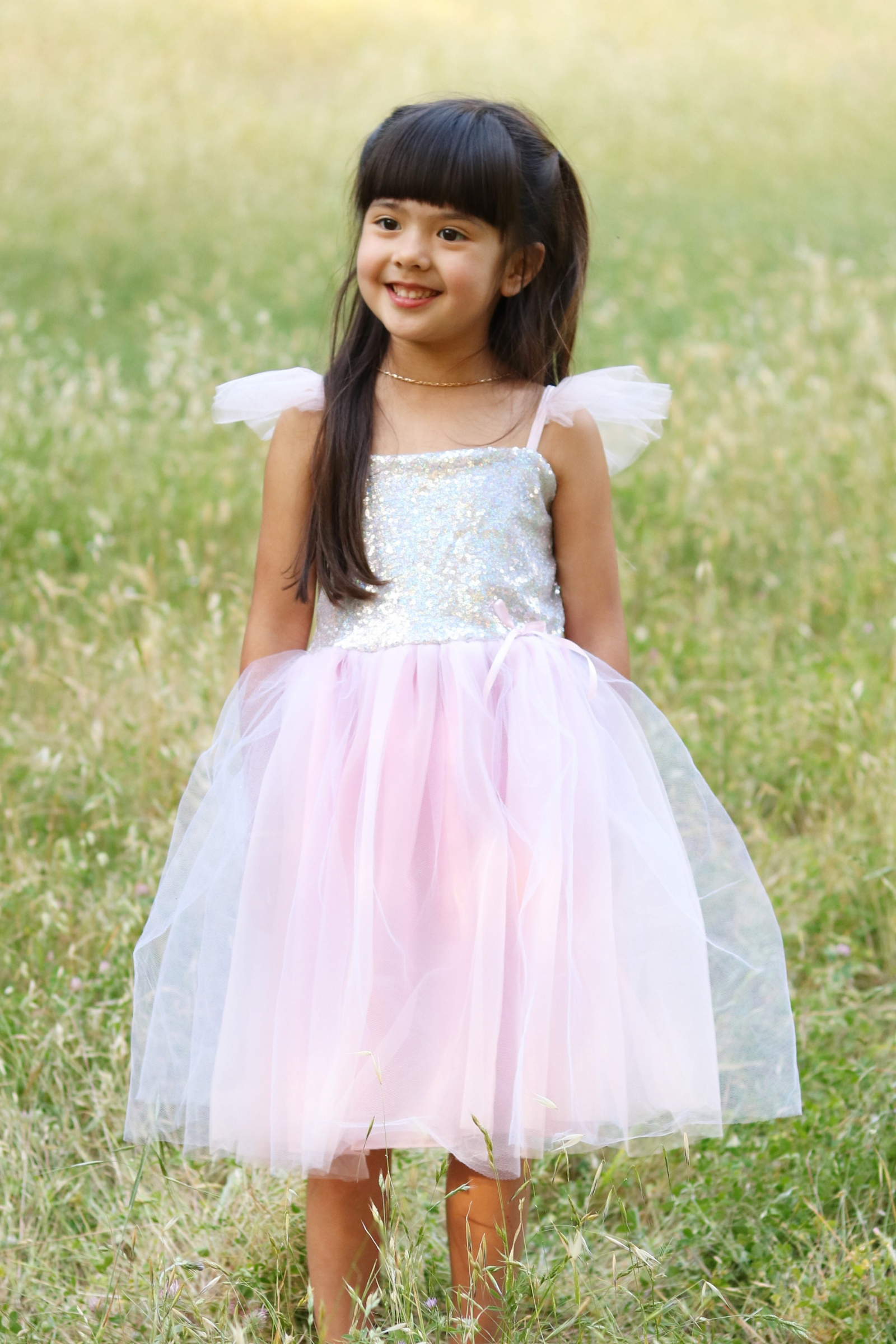 Silver Sequins Princess Dress