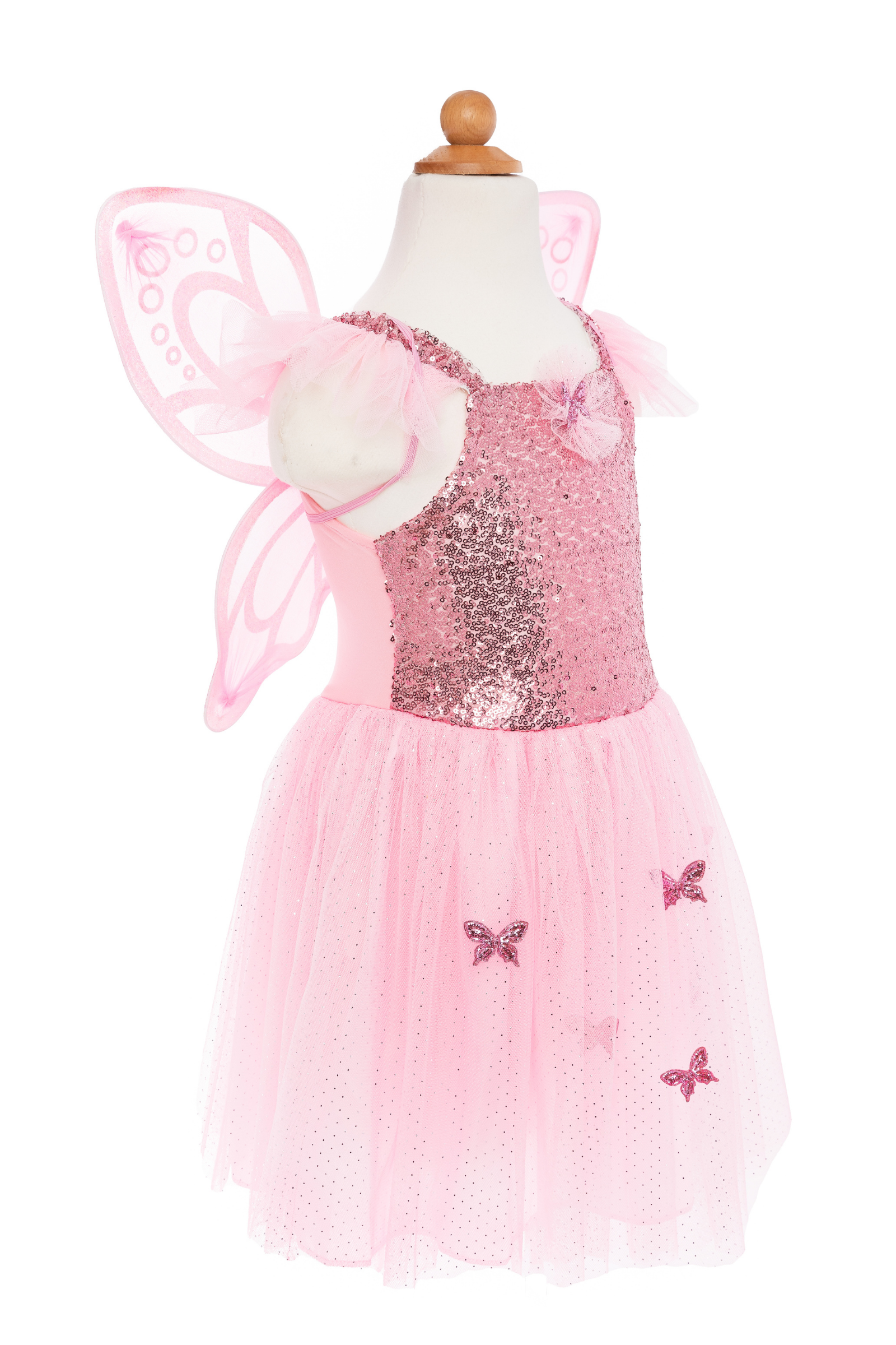 Pink Sequins Butterfly Dress & Wings