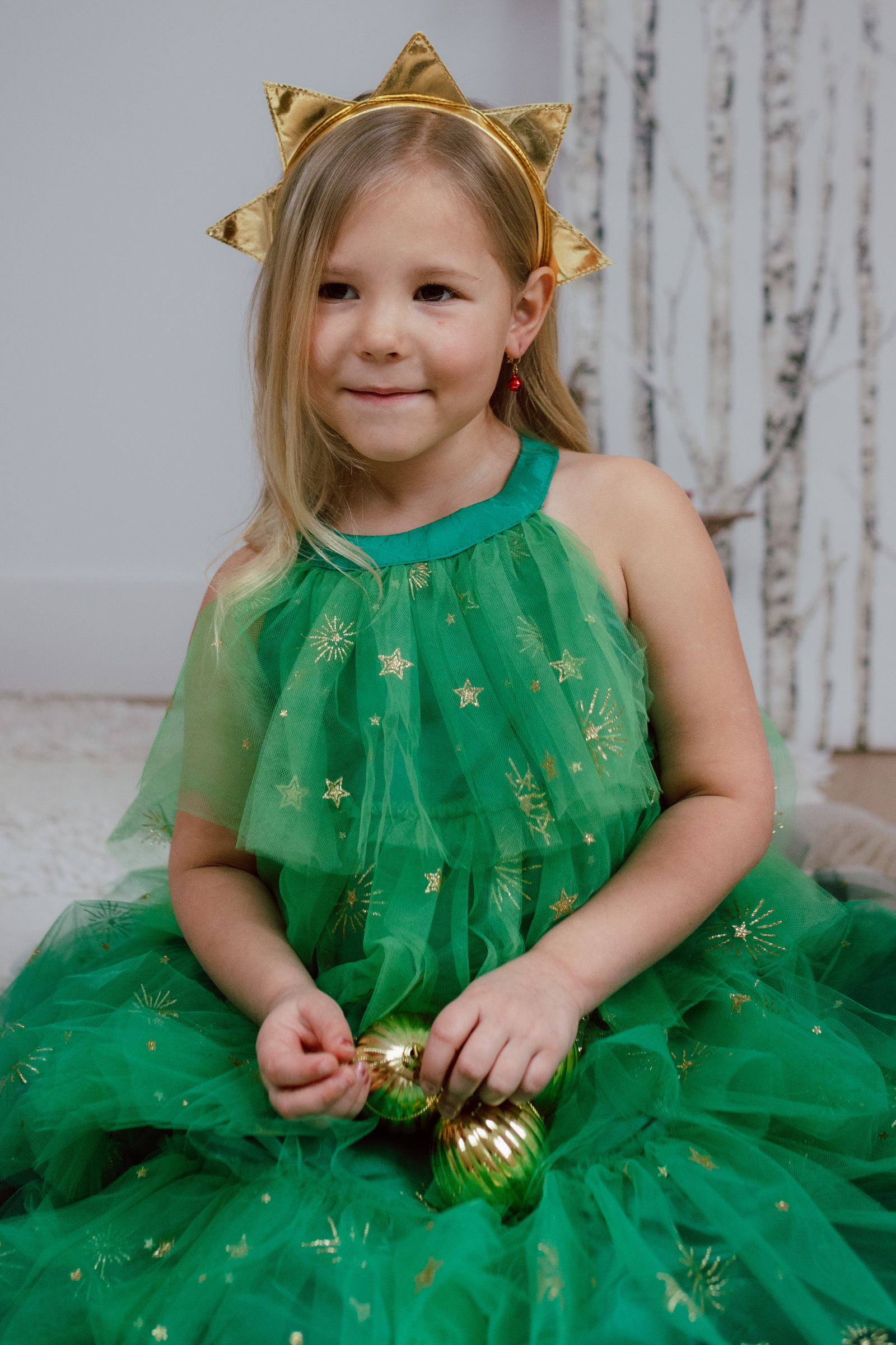 Christmas Tree Dress with Headpiece