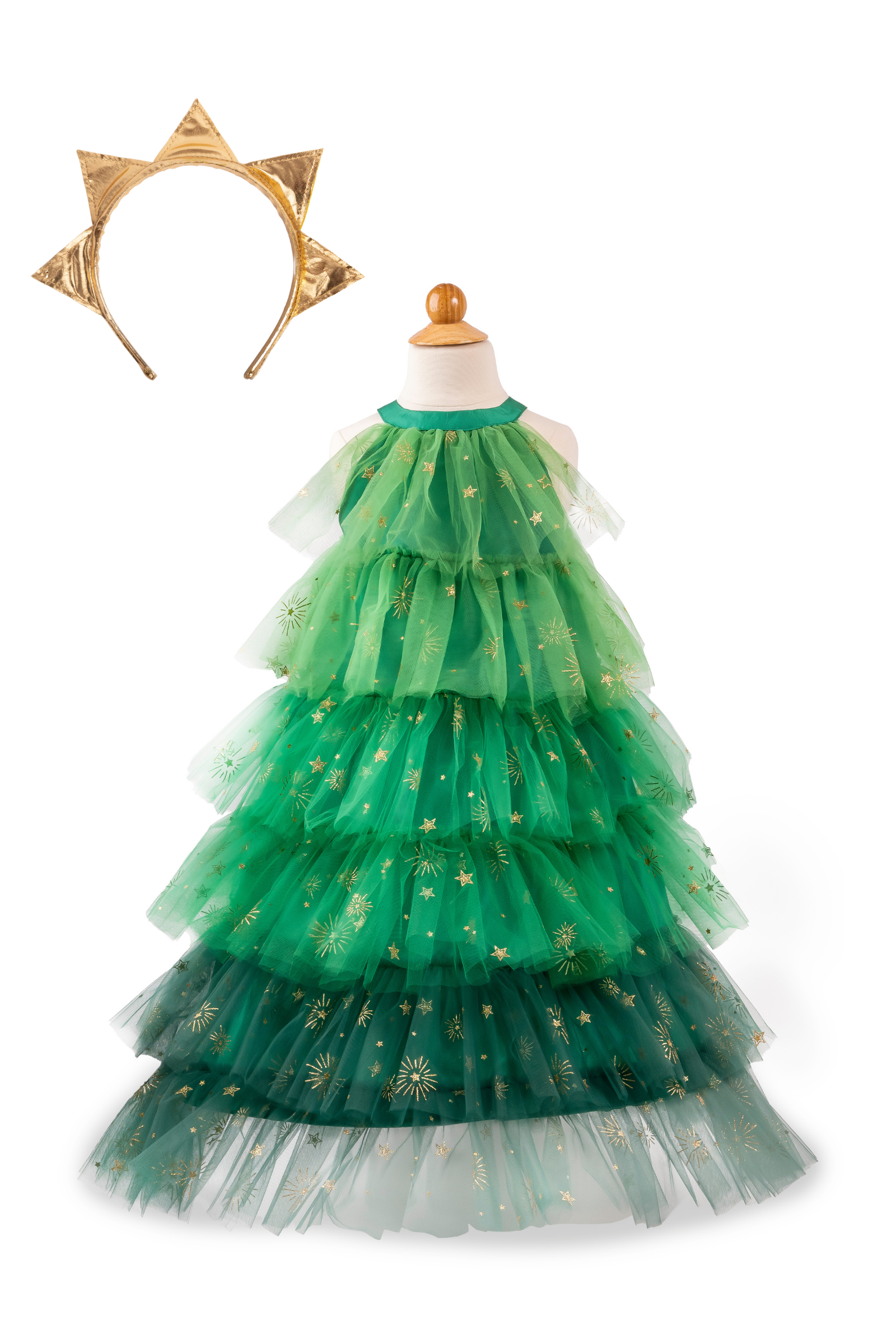 Christmas Tree Dress with Headpiece