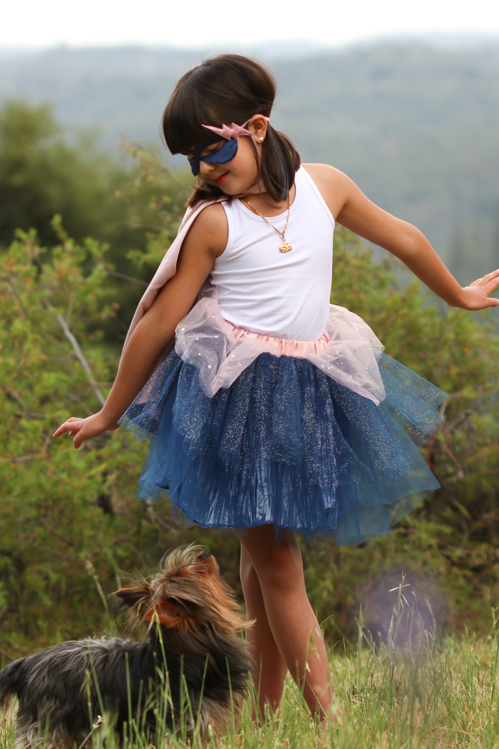 Super-duper Tutu/Cape/Mask, Pink & Navy