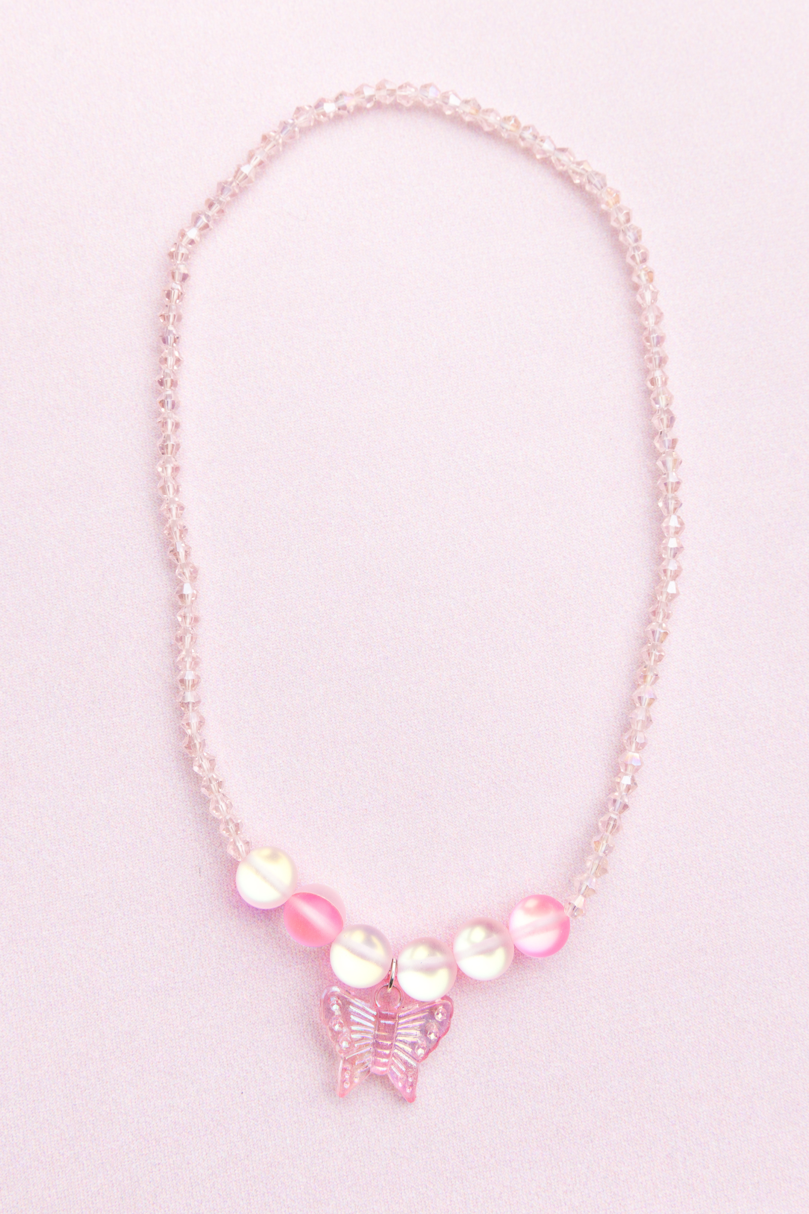 Boutique Holo Pink Crystal Necklace