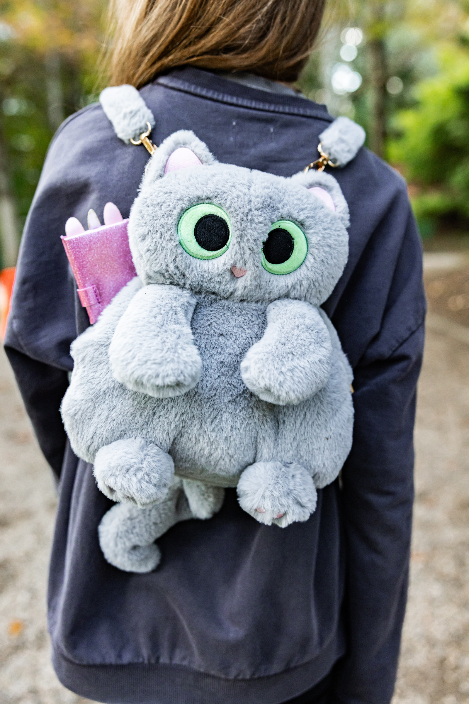 Cutie Kitty Backpack, Grey