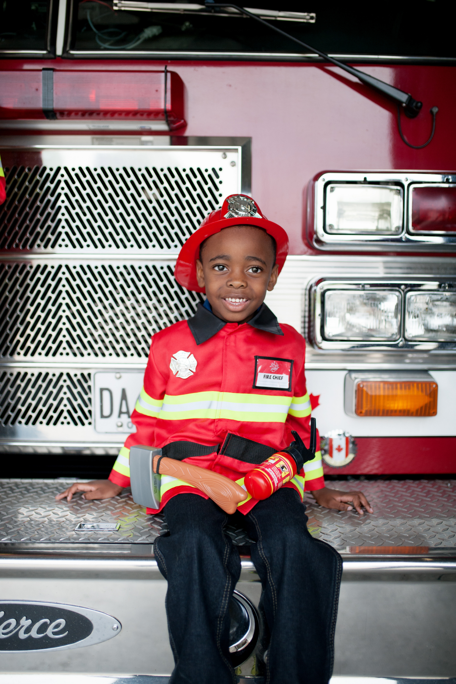 Firefighter with Accessories in Garment Bag