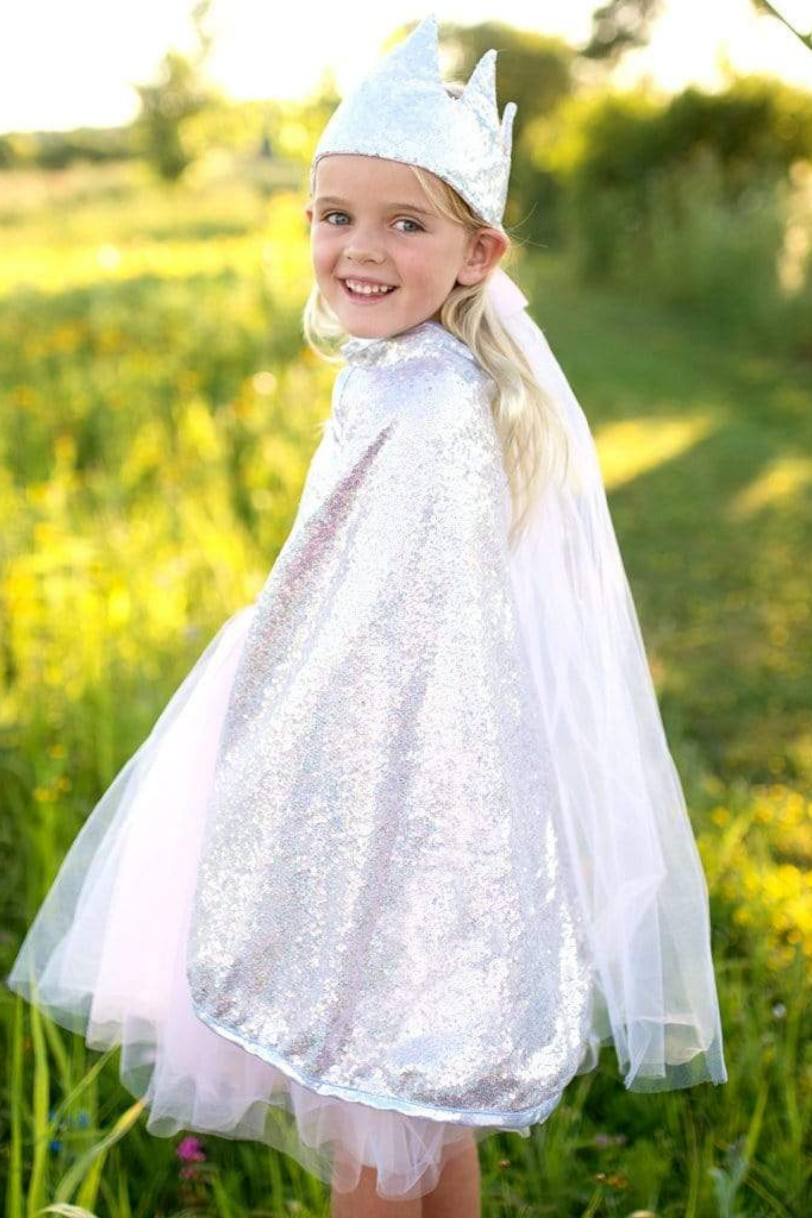 Silver Sequins Reversible Cape