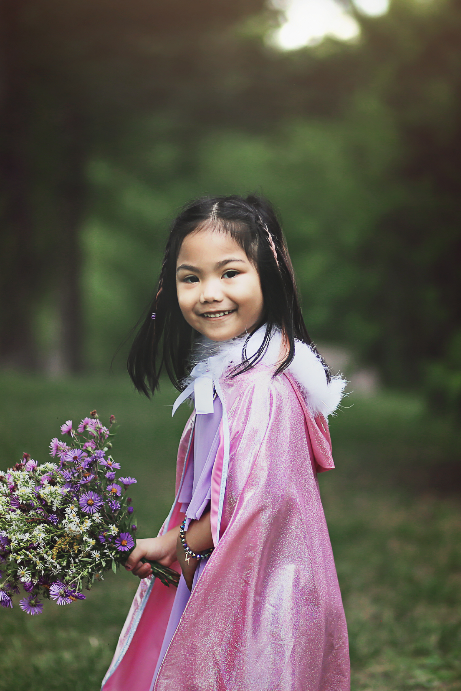 Pink Glitter Princess Cape