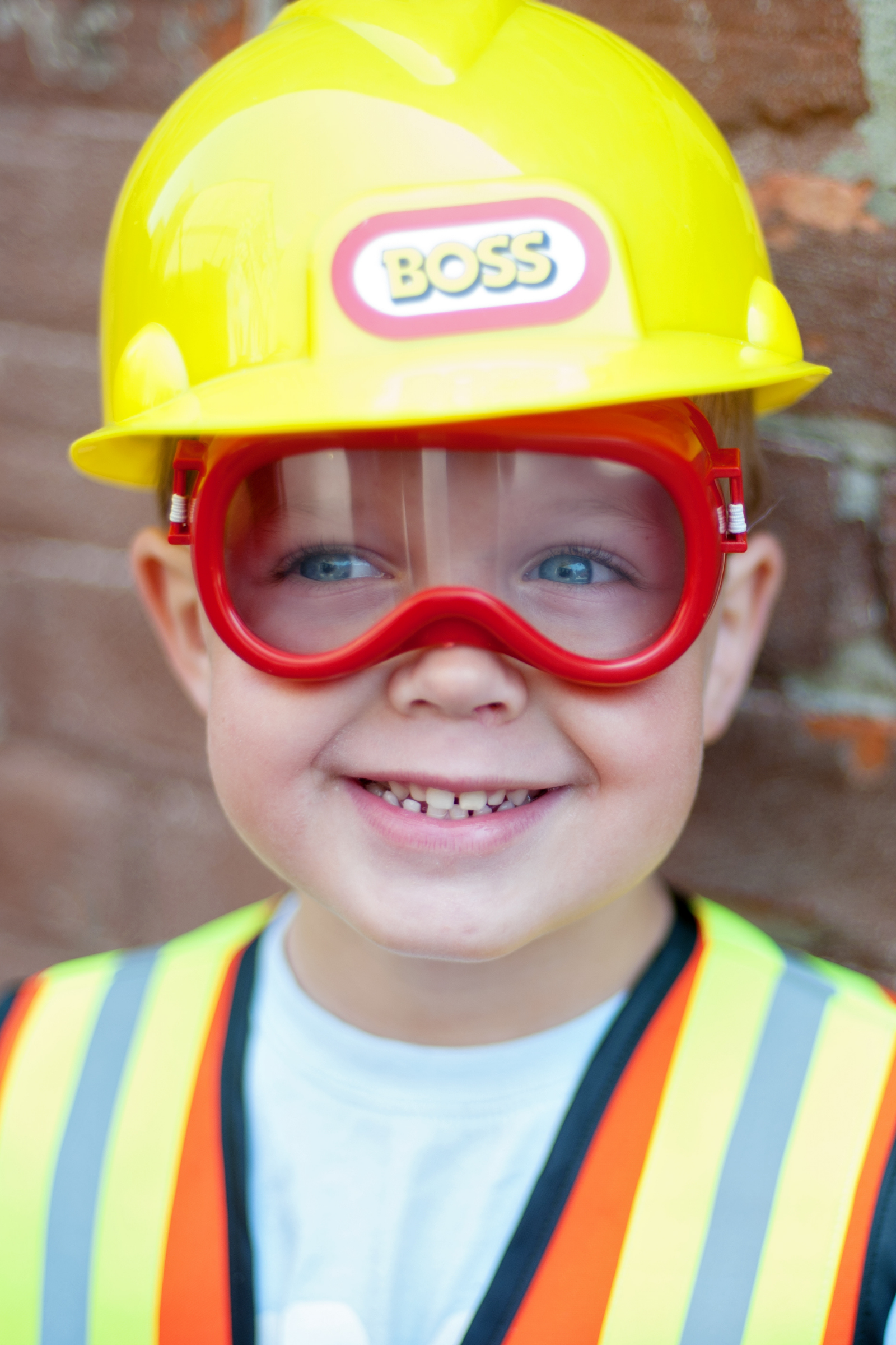 Construction Worker with Accessories in Garment Bag