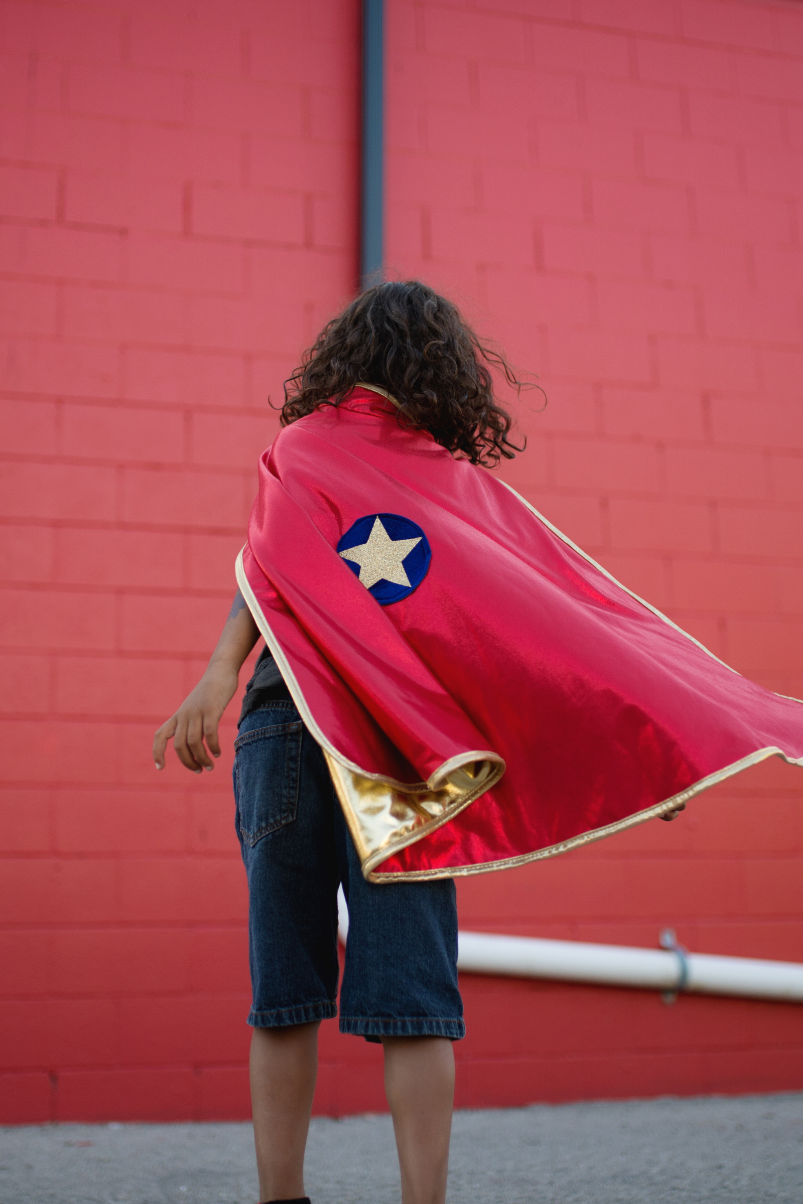 Gold and Red Reversible Wonder Cape