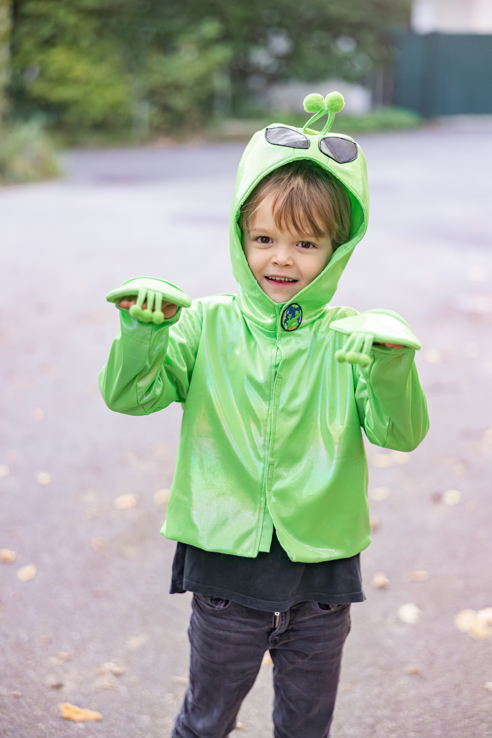 Galaxy Invader Hooded Jacket, Green