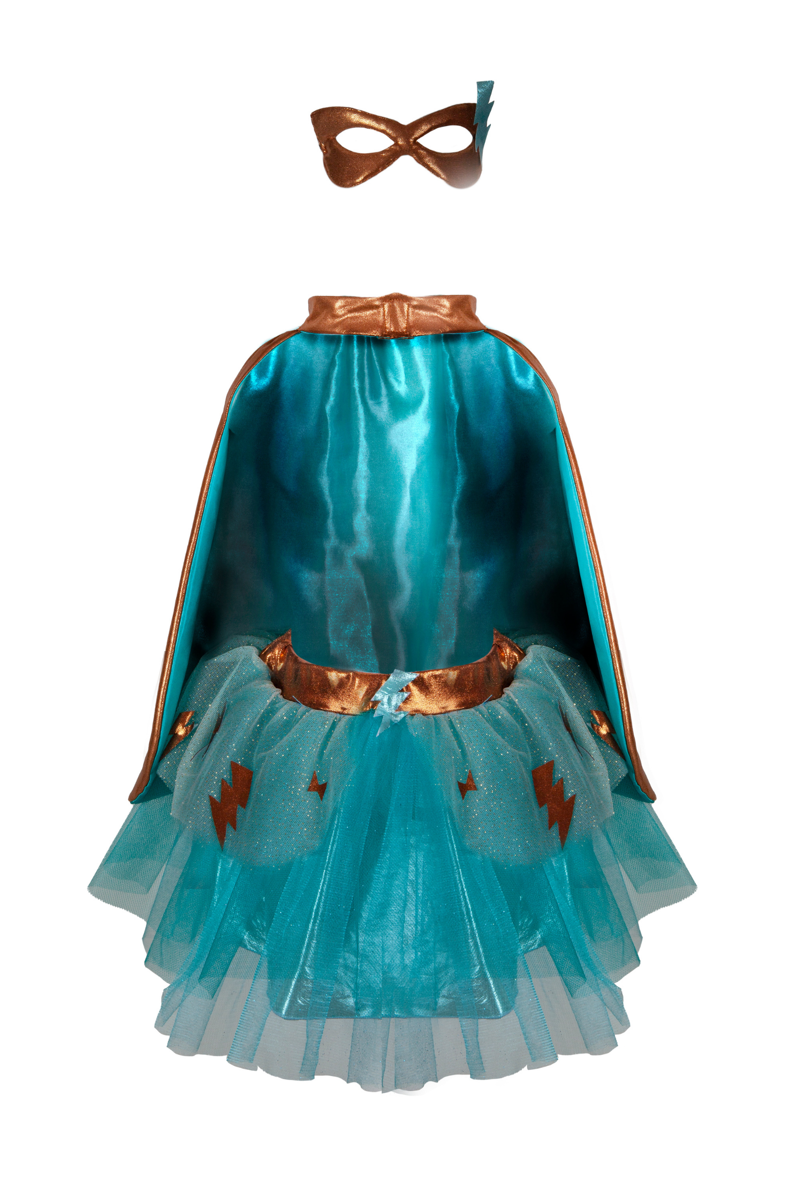 Super-duper Tutu/Cape/Mask, Copper & Teal