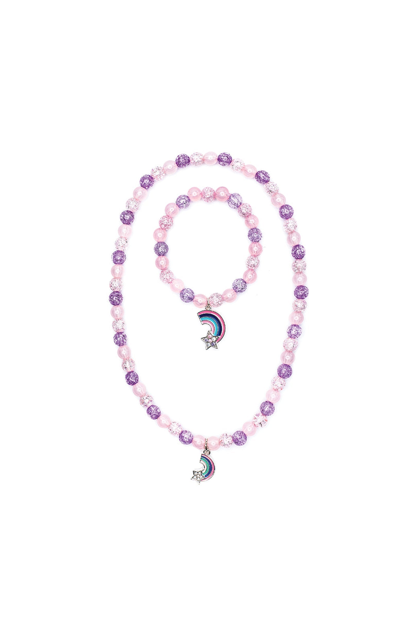 Purple Rainbow Necklace & Bracelet Set