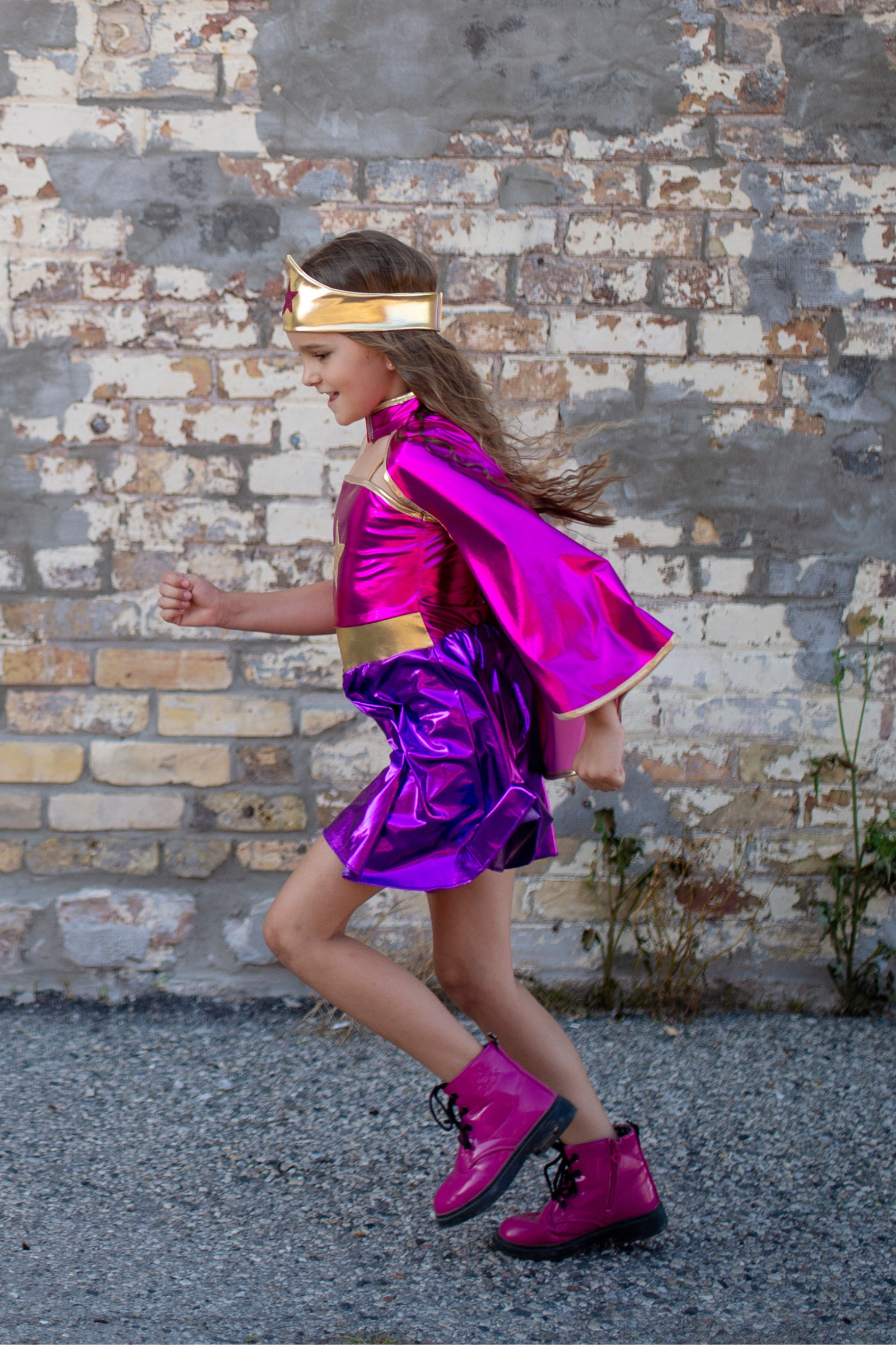 Superhero Star Dress, Cape & Headpiece