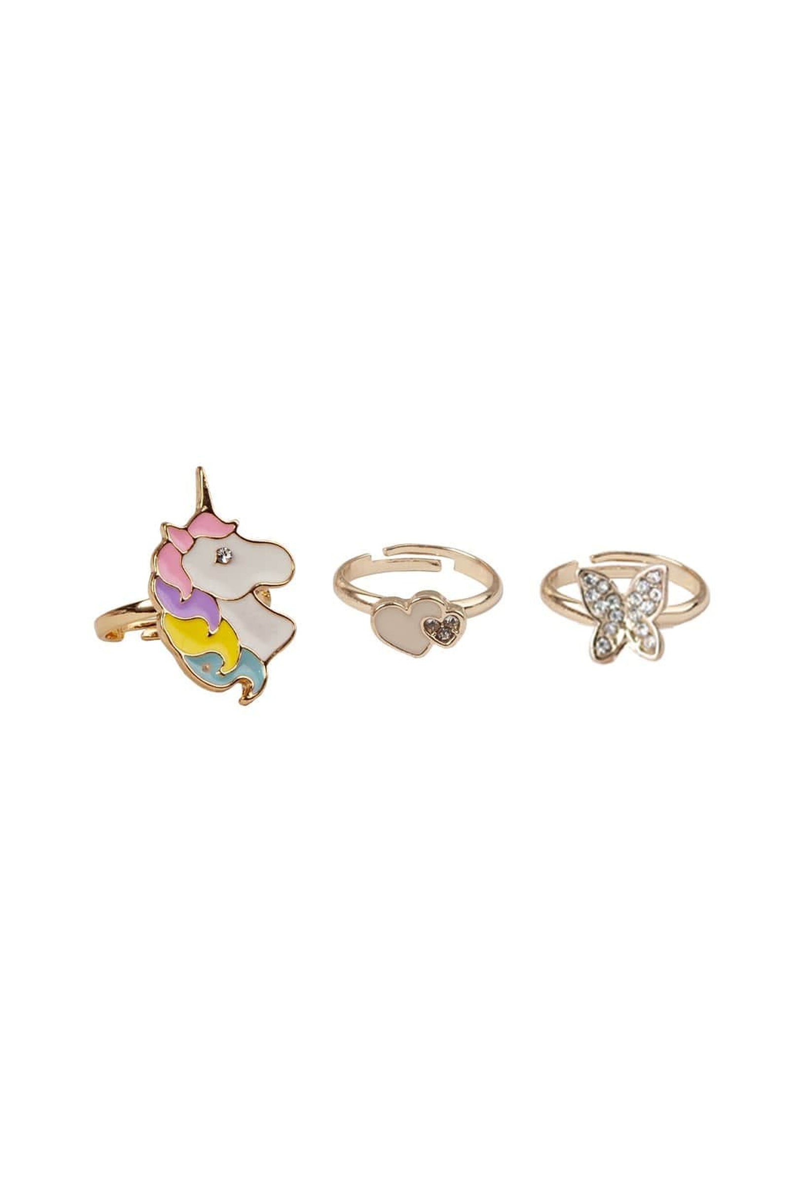 Boutique Butterfly & Unicorn Ring (3 pcs)