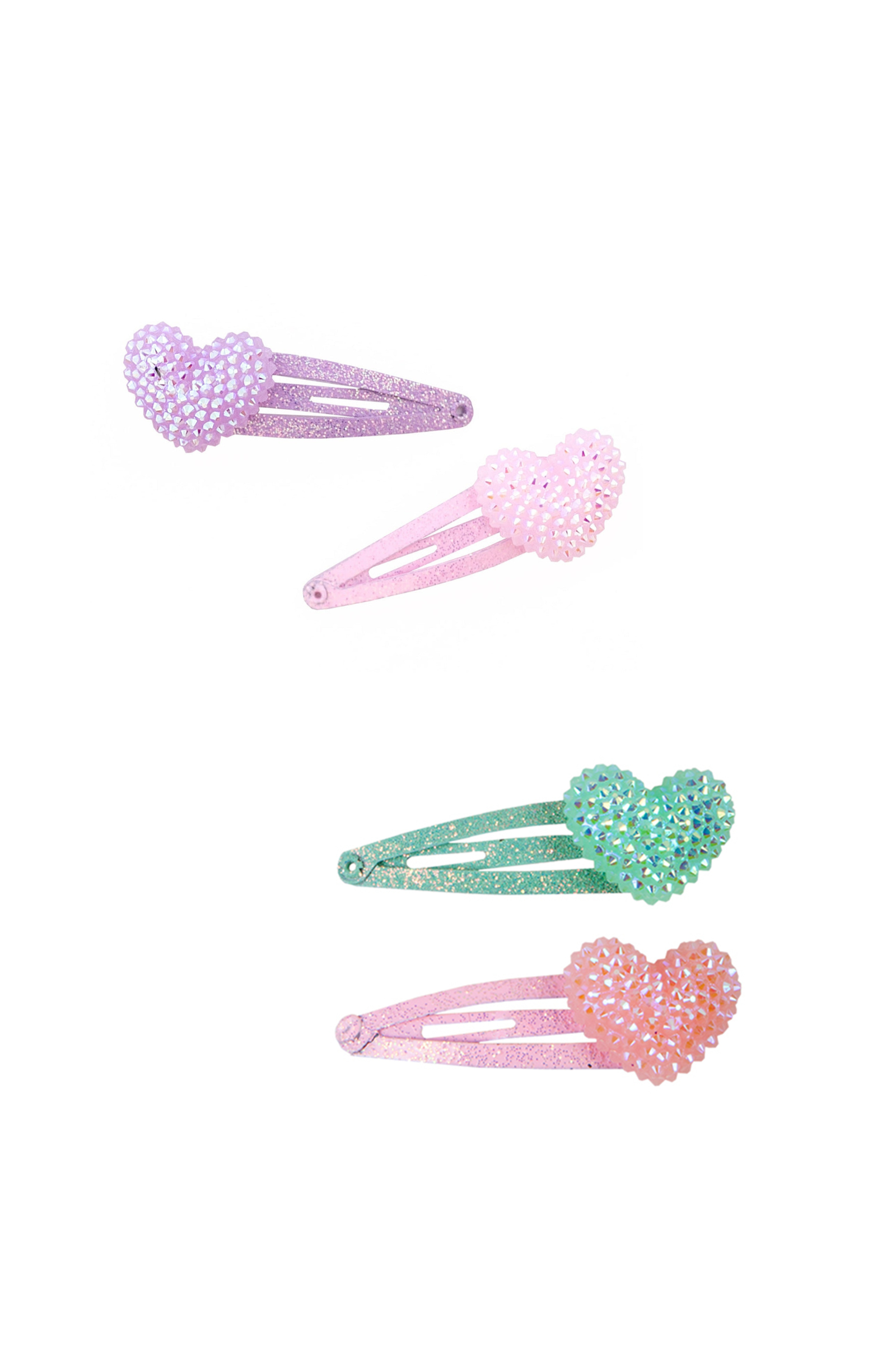 Boutique Sparkle Heart Bobble Hairclips