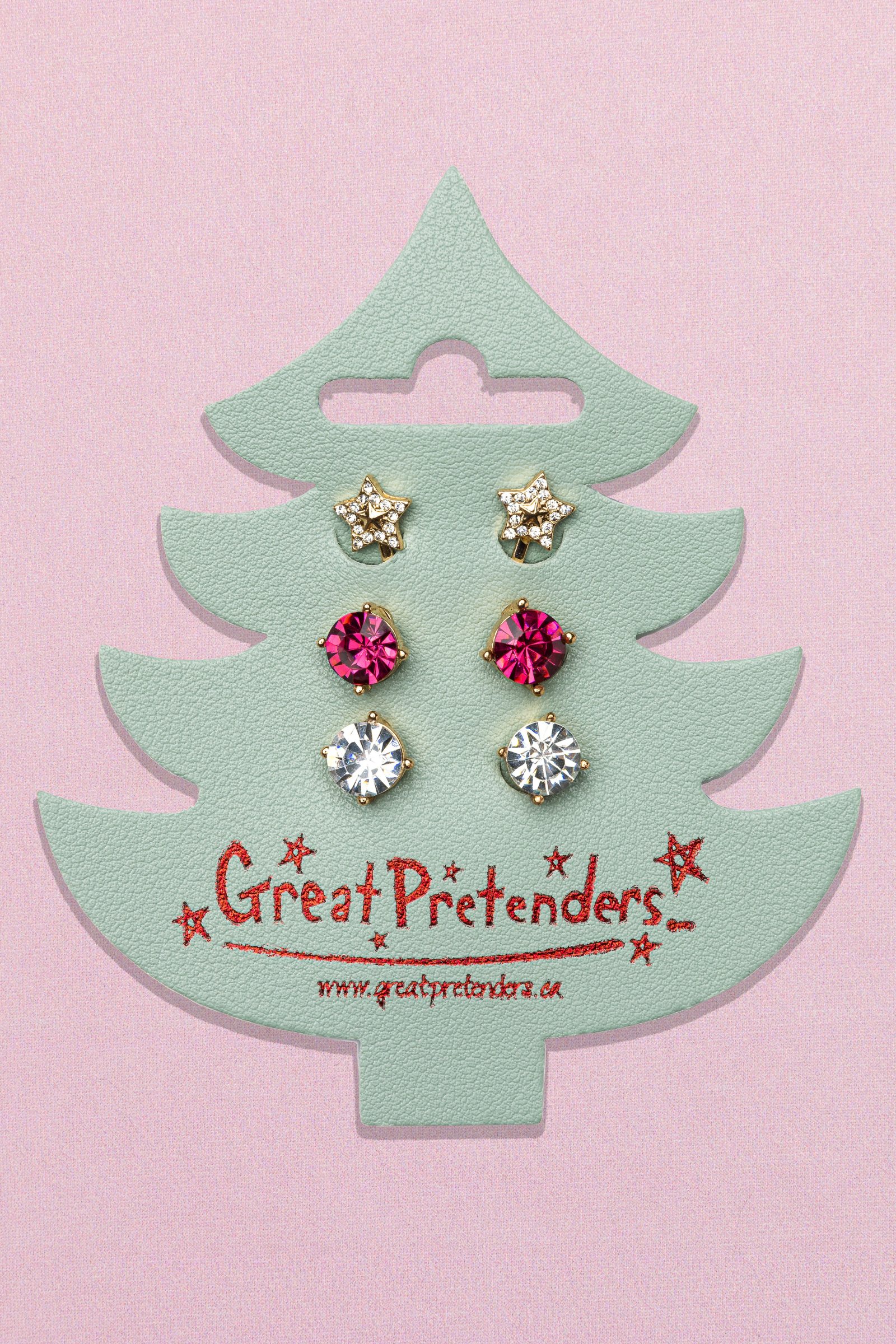 Holiday Pleather Tree Clip-On Earrings