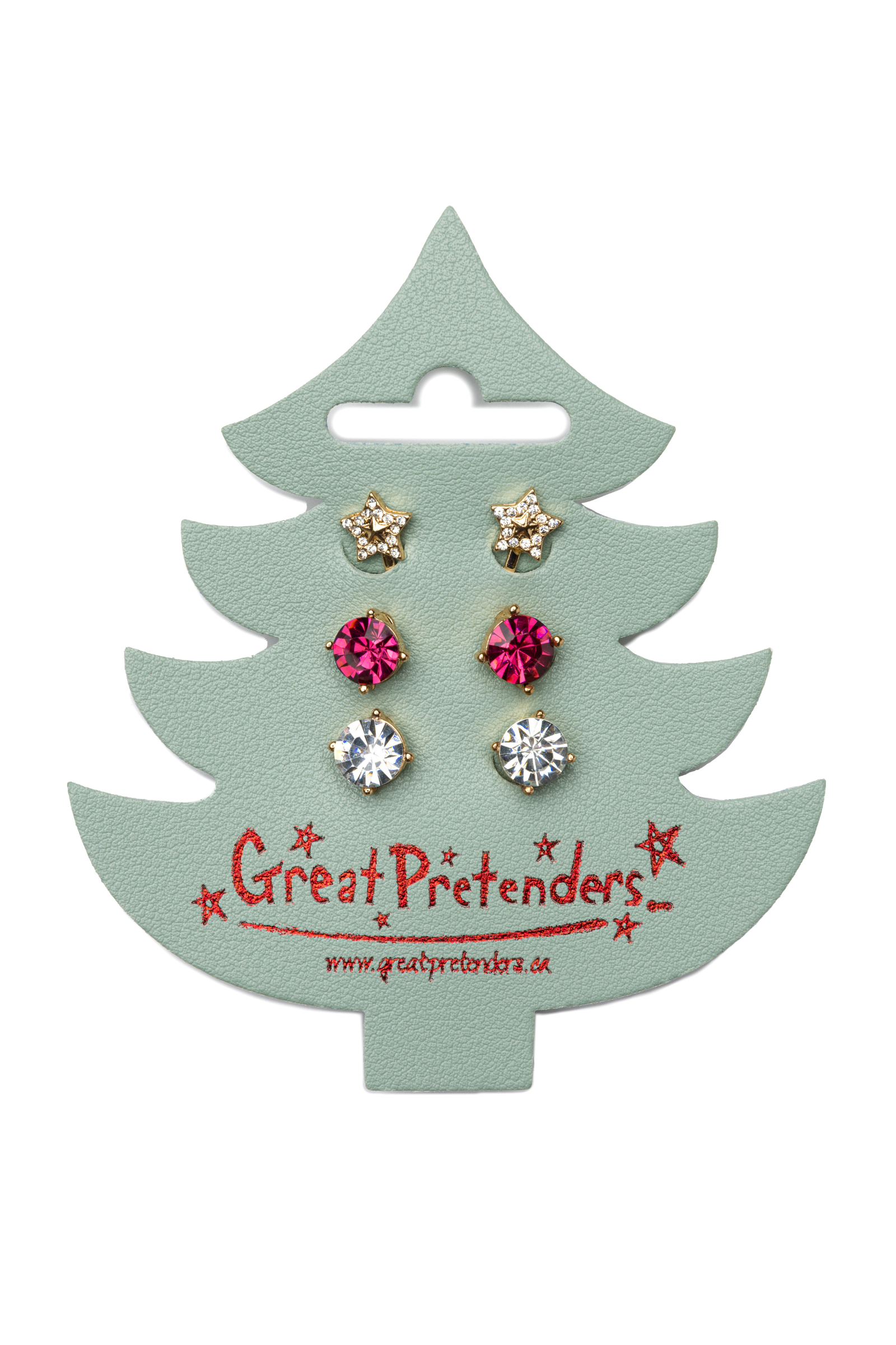 Holiday Pleather Tree Clip-On Earrings