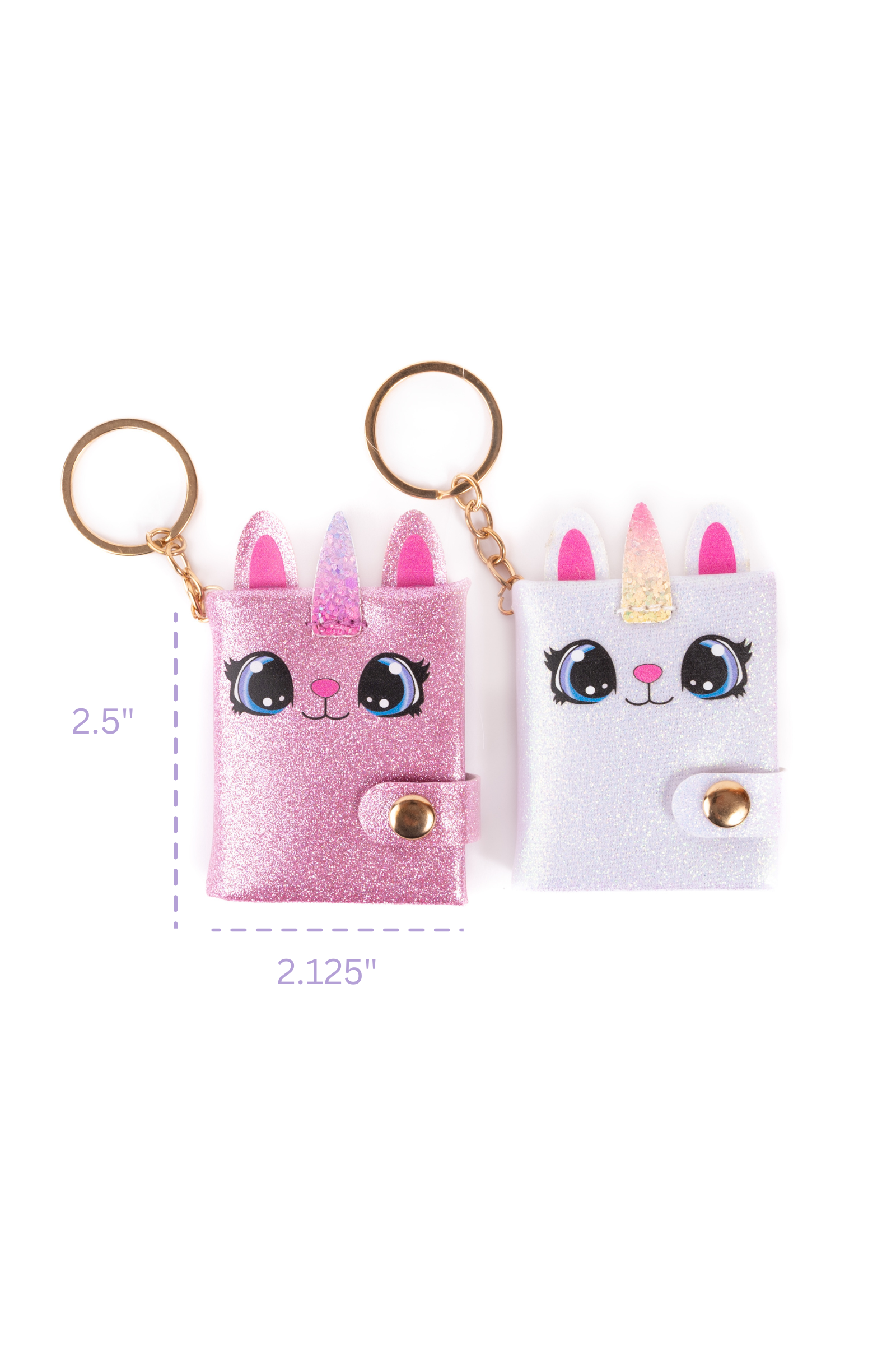 Mini Sparkly Friends Keychain Journal, Caticorn, 2 styles assorted
