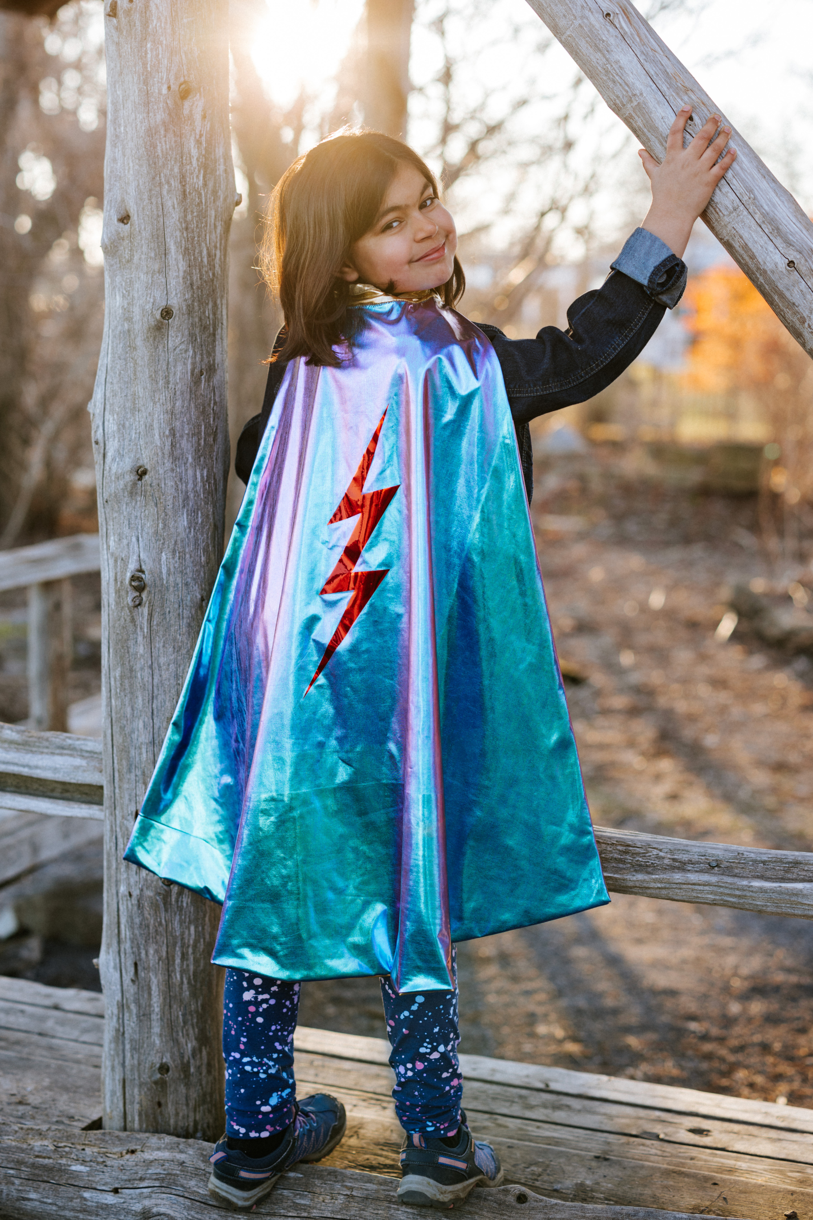 Blue Lightning Holographic Cape