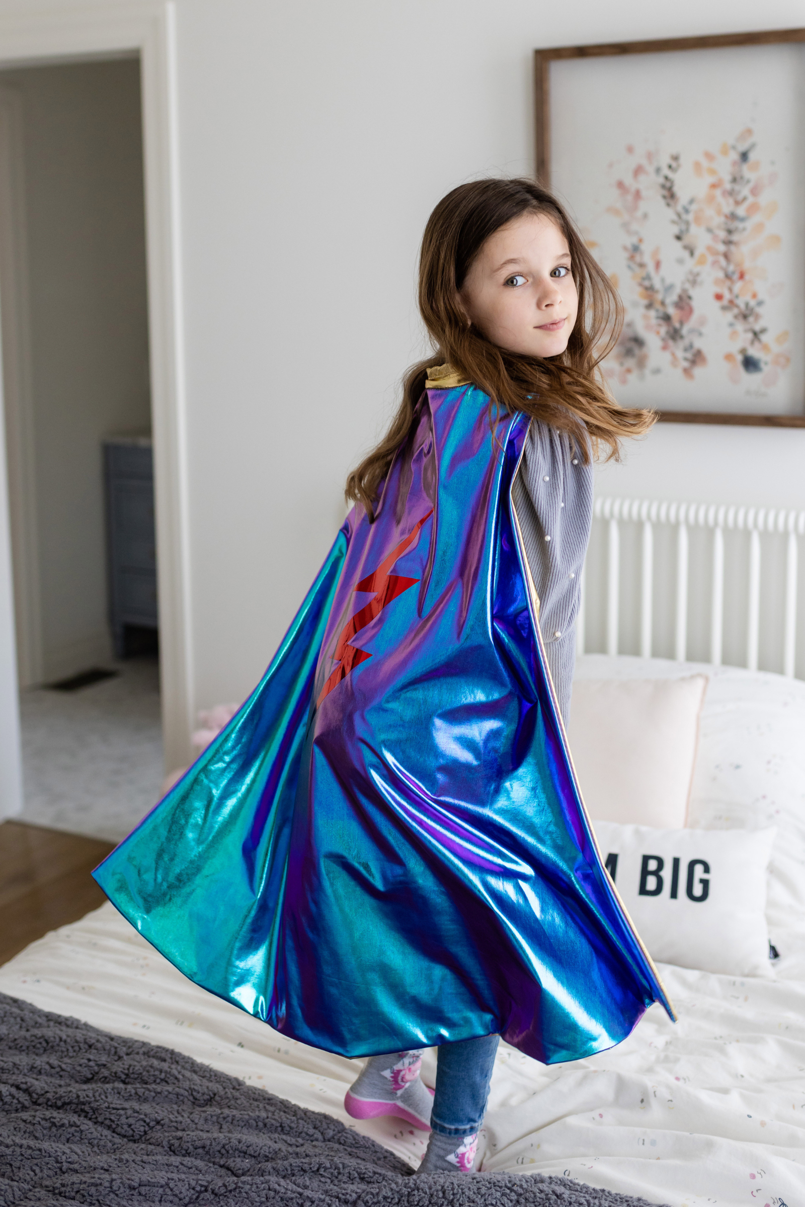 Blue Lightning Holographic Cape