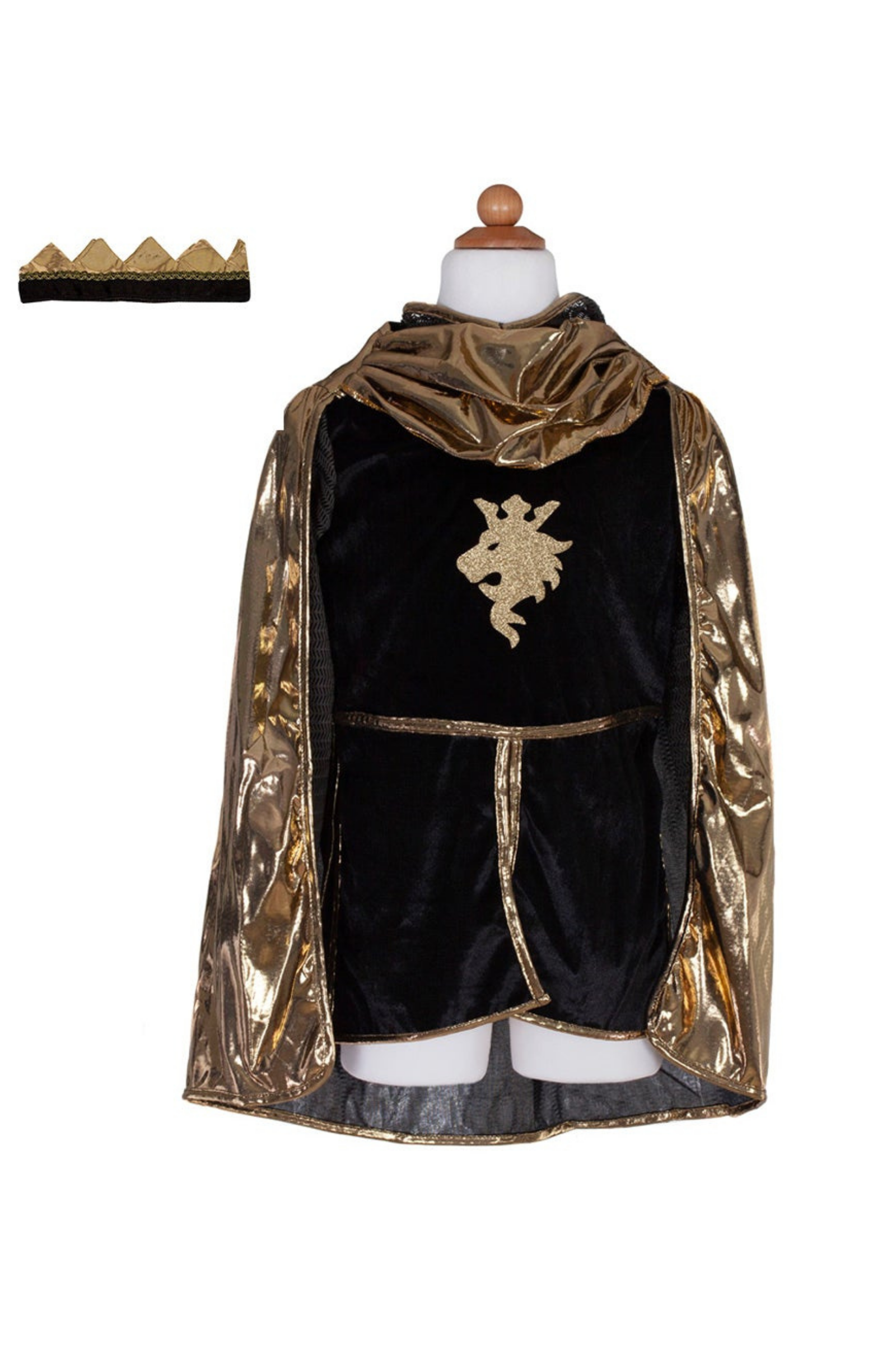 Knight Set Gold with Tunic, Cape and Crown