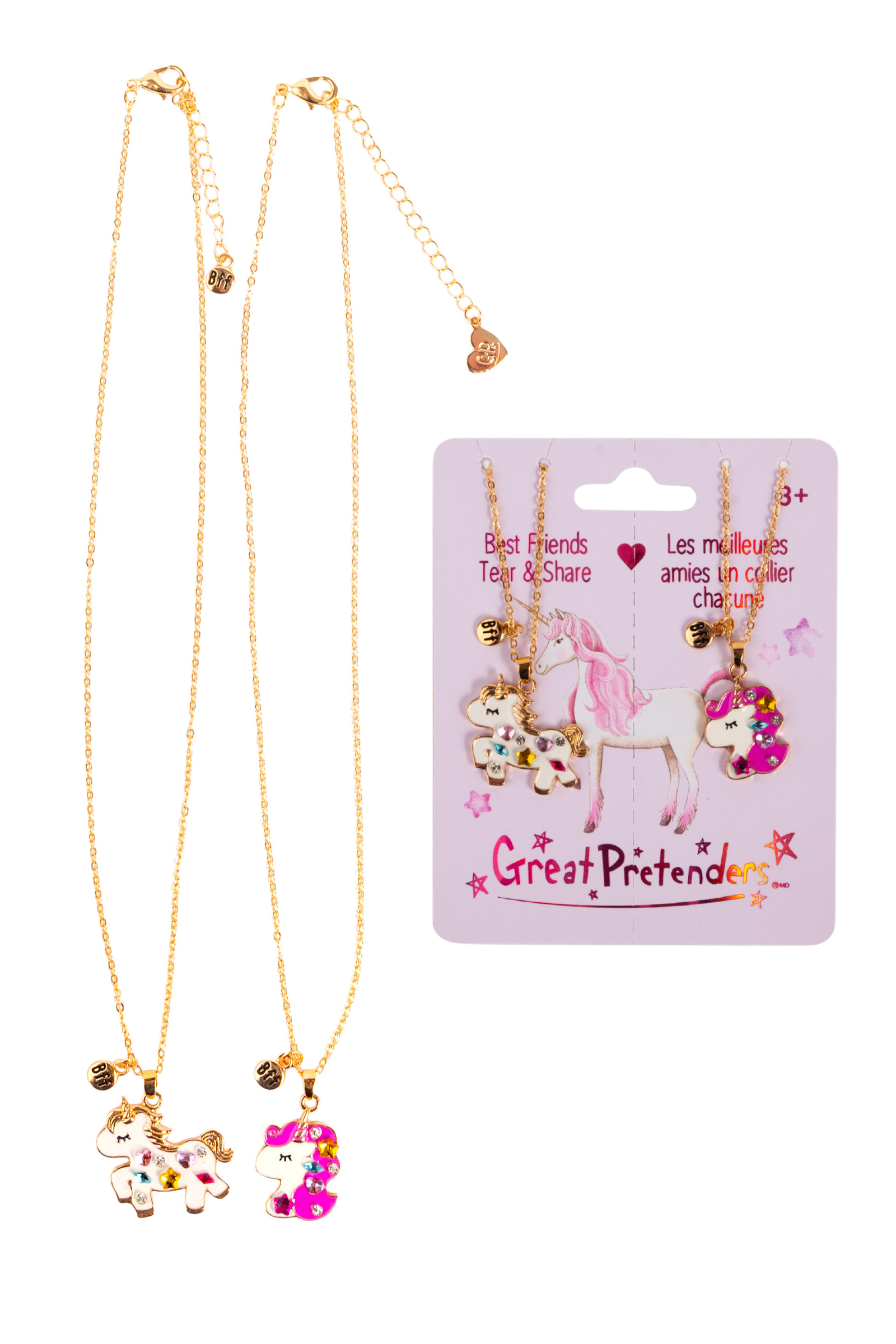 Bejewelled Unicorns Tear and Share Necklace (2 pcs)