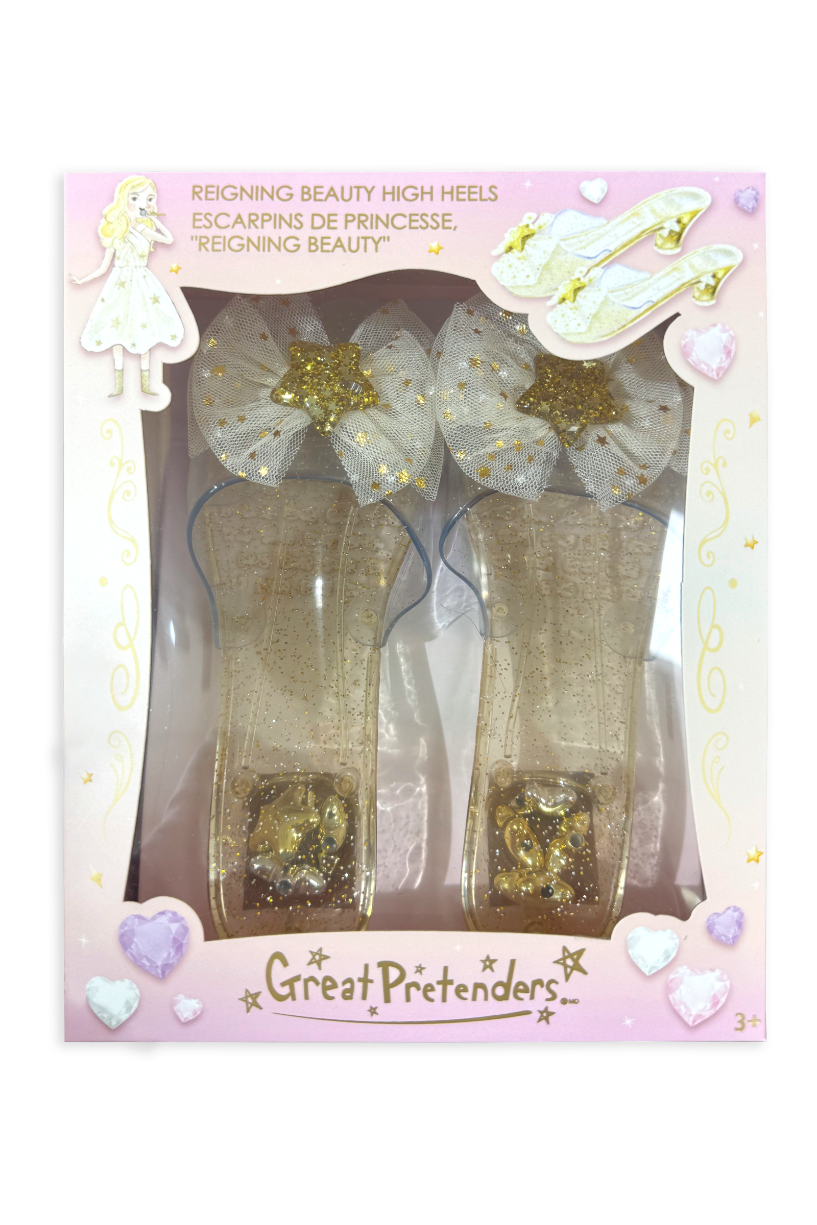 Reigning Beauty High Heels (1 pair), Gold, ONE SIZE 29-30