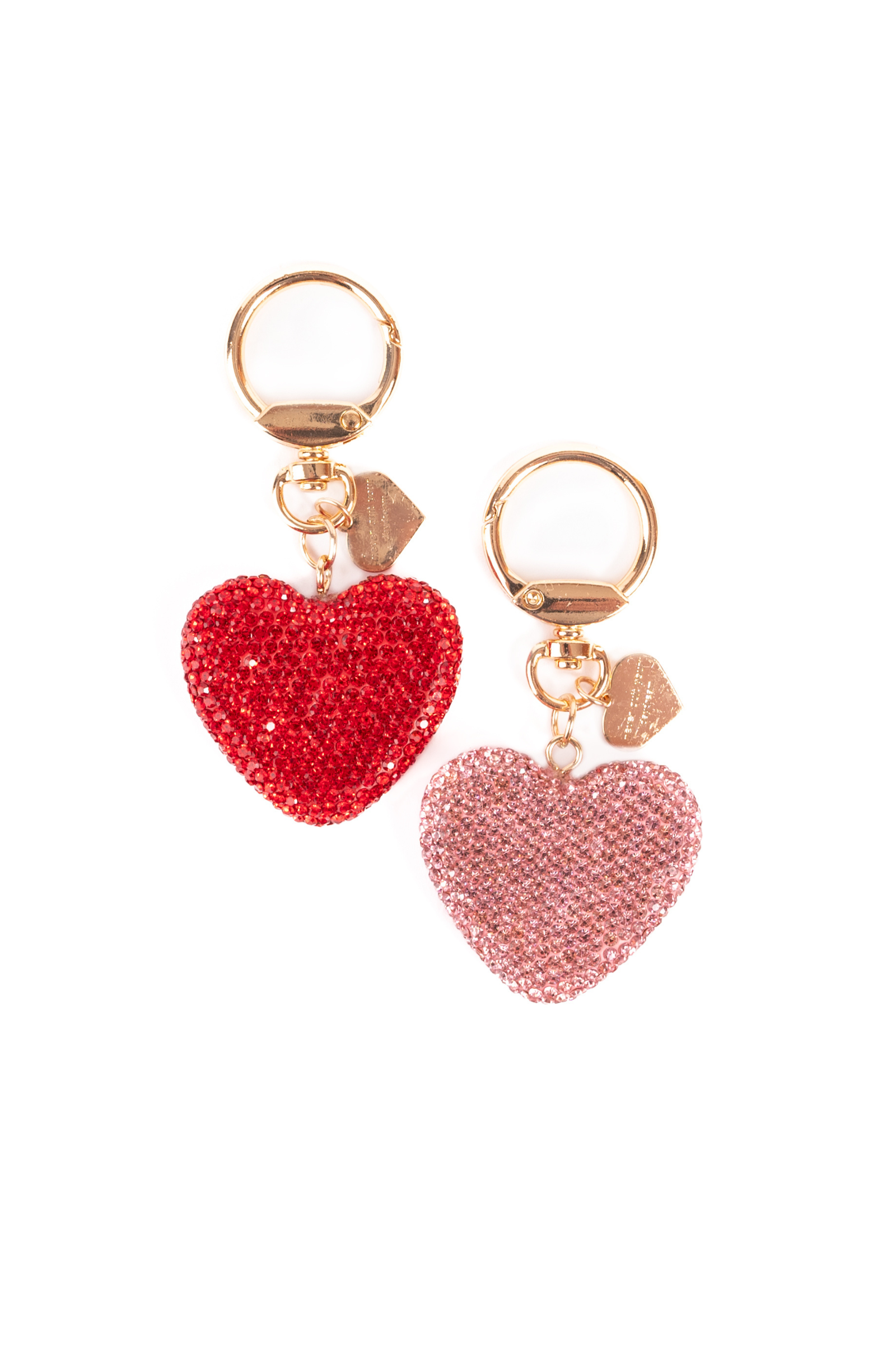 Sparkling Crystal Heart Bag Charm, Assorted