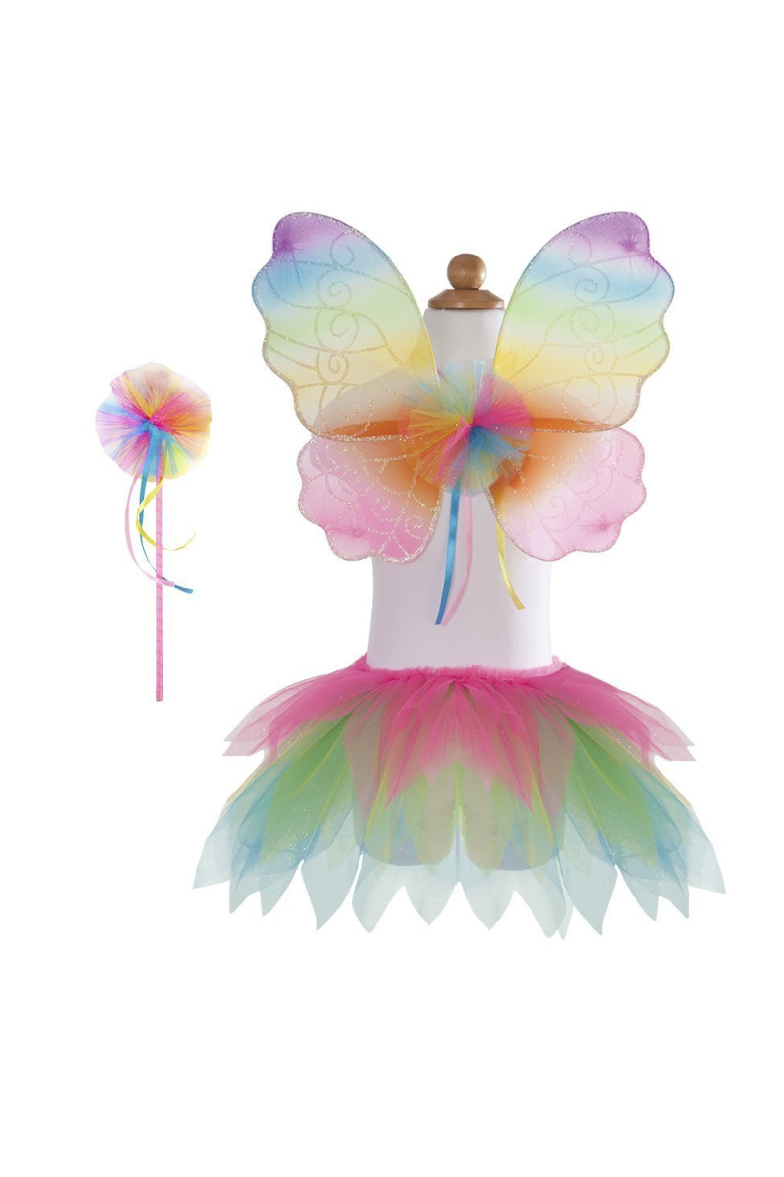 Neon Rainbow Skirt with Wings & Wand