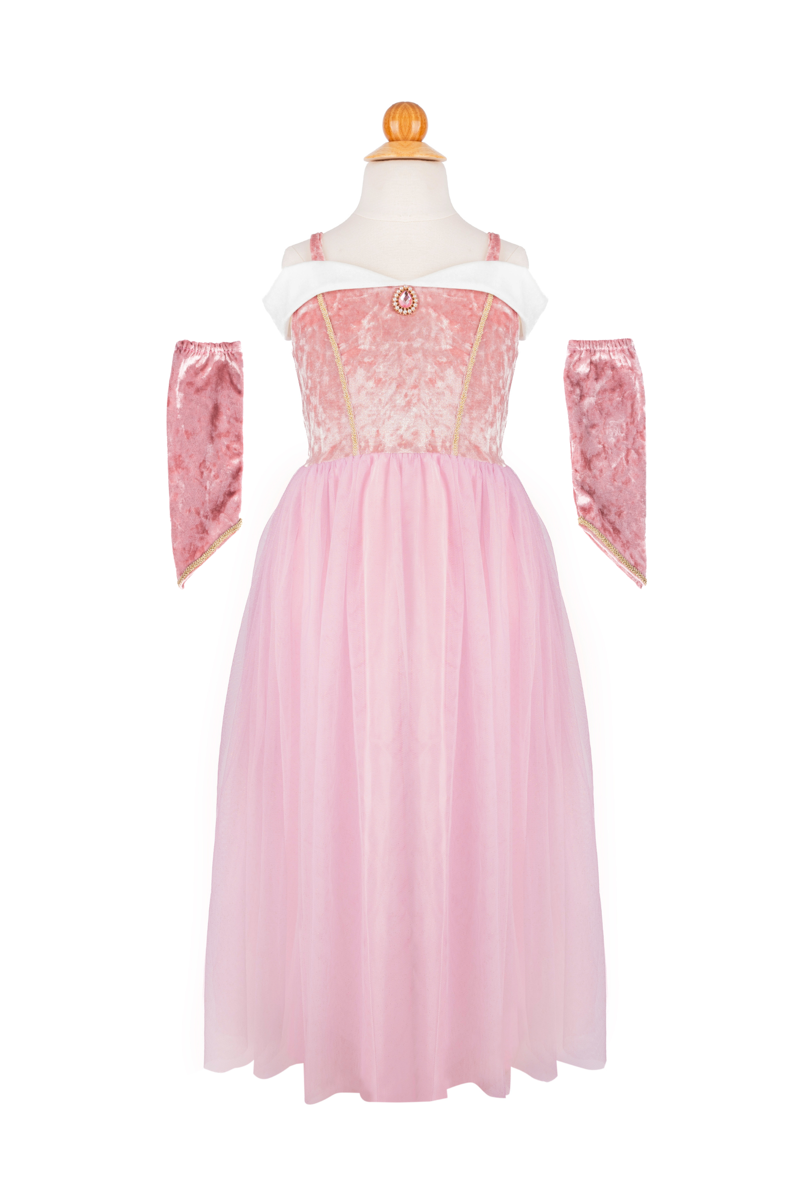 Velvety Soft Sleeping Sweetheart Princess Gown with Arm Warmers