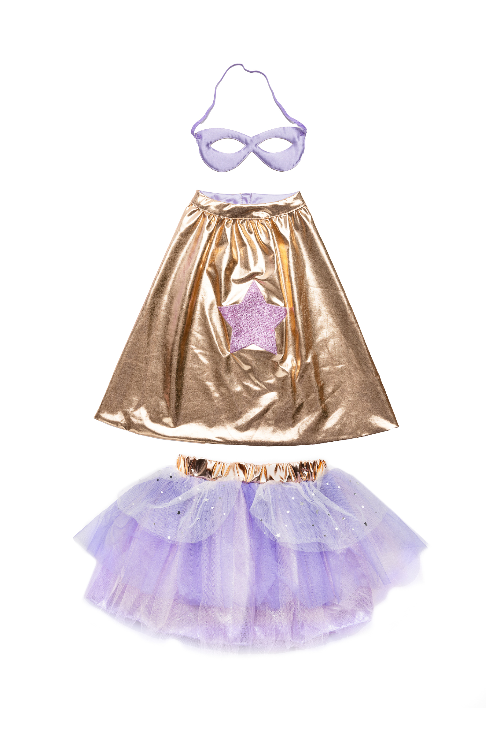 Super-duper Tutu, Cape & Mask, Metallic Rose Gold & Lilac